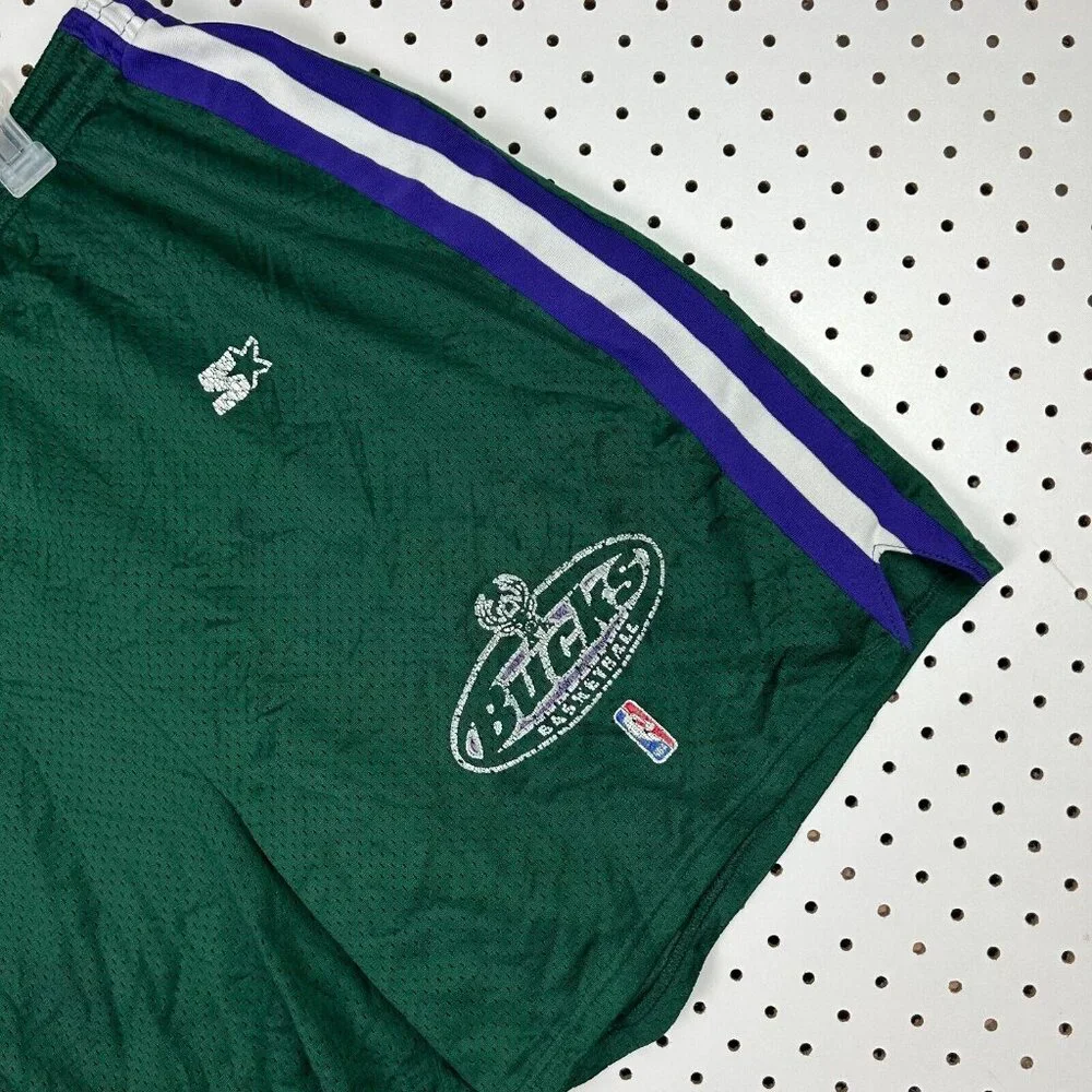 Milwaukee Bucks NBA Basketball Shorts Sz XXL Starter Vintage 97 / 98 Team Issued - Picture 2 of 7